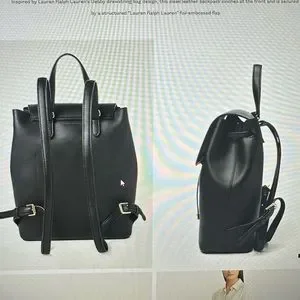 Ralph Lauren drawstring leather backpack - black exterior with red interior Ralph Lauren | Bags | Ralph Lauren Drawstring Leather  main image 3